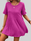 Women Round Neck Short Sleeve Blouse nicholesgifts