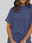 Full Size Ribbed Short Sleeve Top and Shorts Two-Piece Set Plus Size nicholesgifts