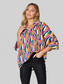 Women Double Take Full Size Geometric Notched Dolman Sleeve Top nicholesgifts