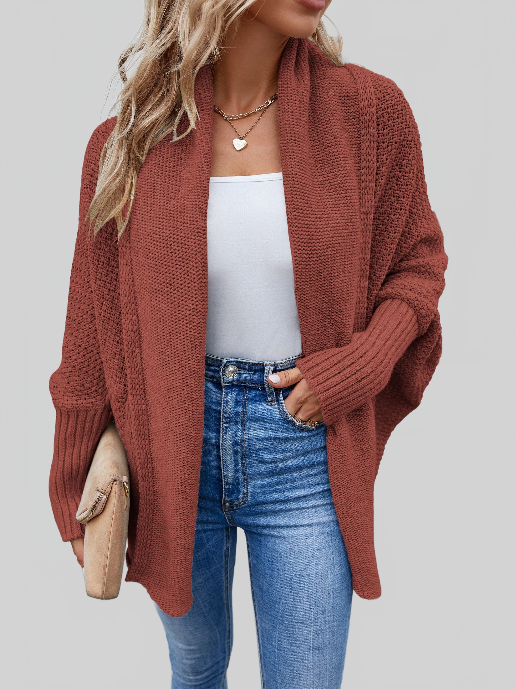 Open Front Long Sleeve Cardigan nicholesgifts