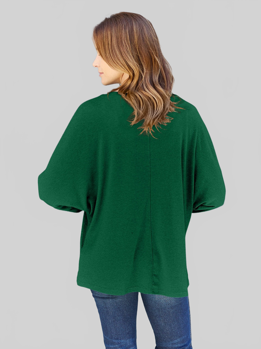 Women Double Take Full Size Round Neck Long Sleeve T-Shirt NicholesGifts