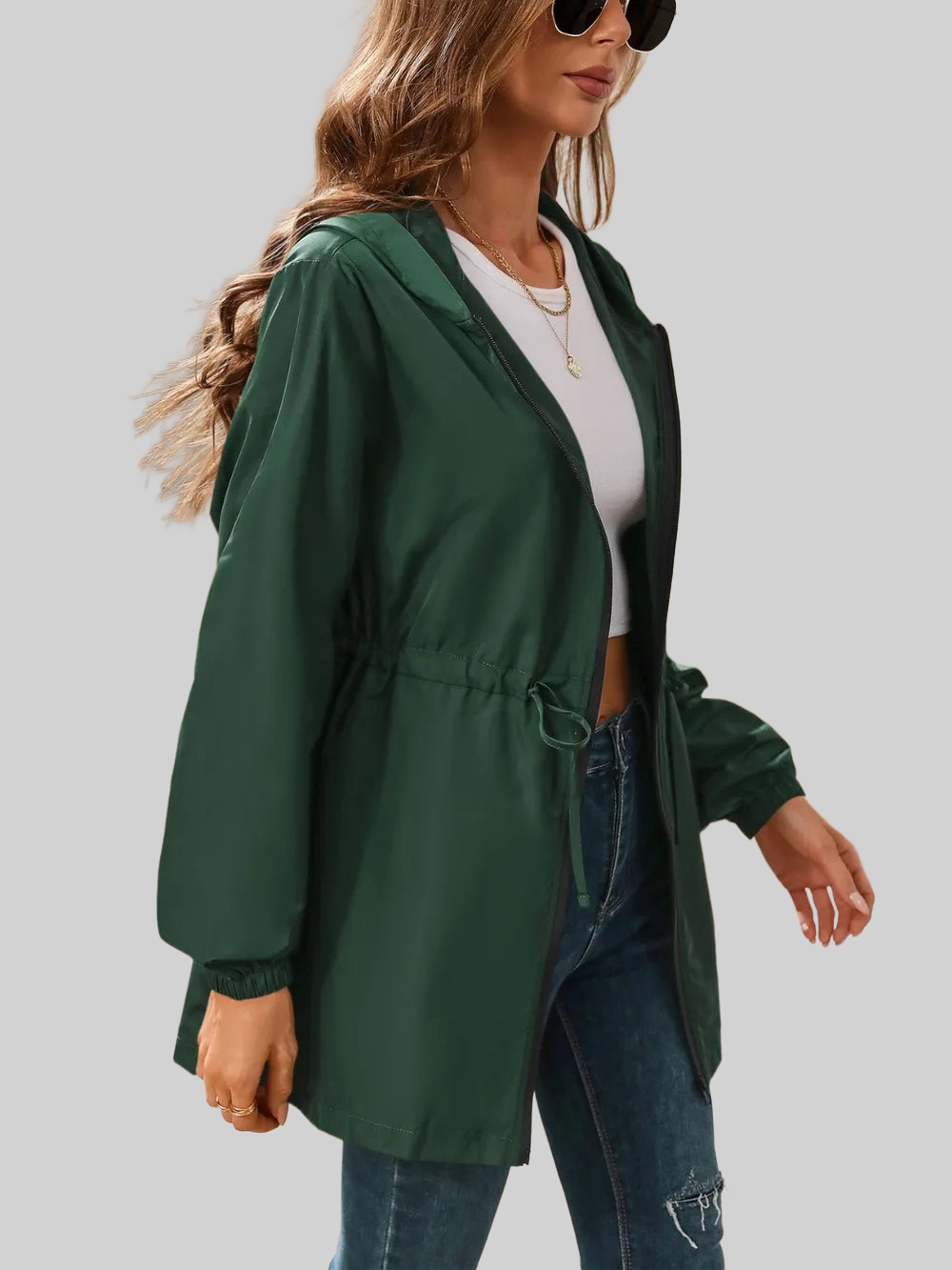 Ivy Lane Outdoor Waterproof Long Sleeve Hooded Windbreaker nicholesgifts