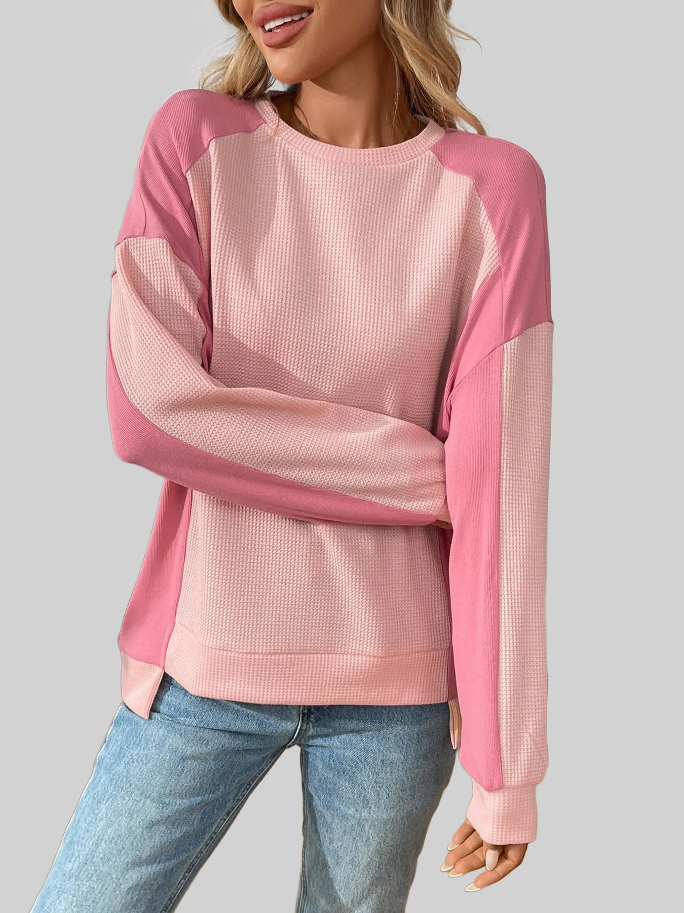 Color Block Long Sleeve Sweatshirt nicholesgifts
