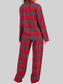 Plaid Collared Neck Button Up Top and Pants Lounge Set nicholesgifts