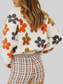 Women Floral V-Neck Button Up Long Sleeve Cardigan nicholesgifts