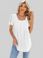 Women Eyelet Square Neck Flutter Sleeve Blouse nicholesgifts