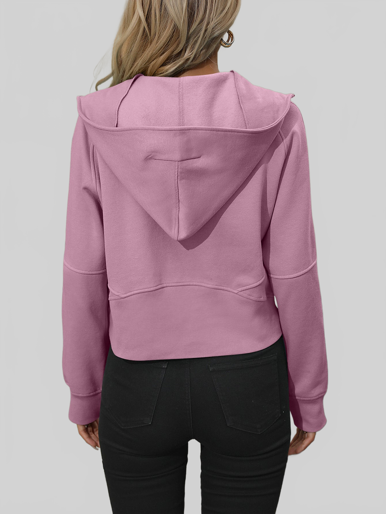 NicholesGifts Women Mandy Zip-Up Raglan Sleeve Hoodie with Pocket NicholesGifts