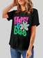 Women Letter Graphic Round Neck T-Shirt nicholesgifts