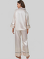 Contrast Piping Button-Up Top and Pants Pajama Set nicholesgifts
