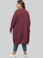 Plus Size Long Sleeve Pocketed Cardigan Trendsi