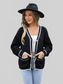 Angel Wings Waffle Knit V-Neck Cardigan with Pocket nicholesgifts