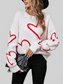 Women Angel Wings Heart Dropped Shoulder Long Sleeve Sweater NicholesGifts