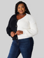 Angel Wings Woven Right Contrast Button-Front V-Neck Cardigan nicholesgifts