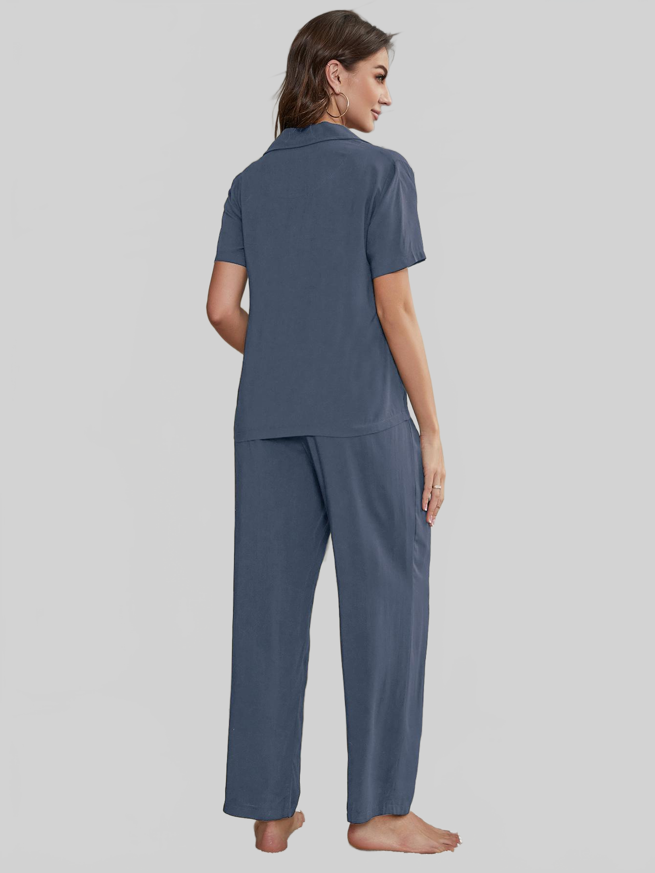 Short Sleeve Shirt, Bralette, and Pants Lounge Set nicholesgifts