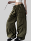Women Drawstring Wide Leg Cargo Pants nicholesgifts