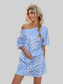 Plaid Round Neck Top and Shorts Lounge Set nicholesgifts