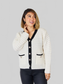 Women Contrast Trim Button Up Cardigan nicholesgifts