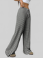 Women Striped Wide Leg Drawstring Pants nicholesgifts