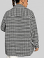 Houndstooth Button Down Long Sleeve Shacket nicholesgifts