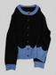 Button-Front Contrast Trim Cardigan nicholesgifts