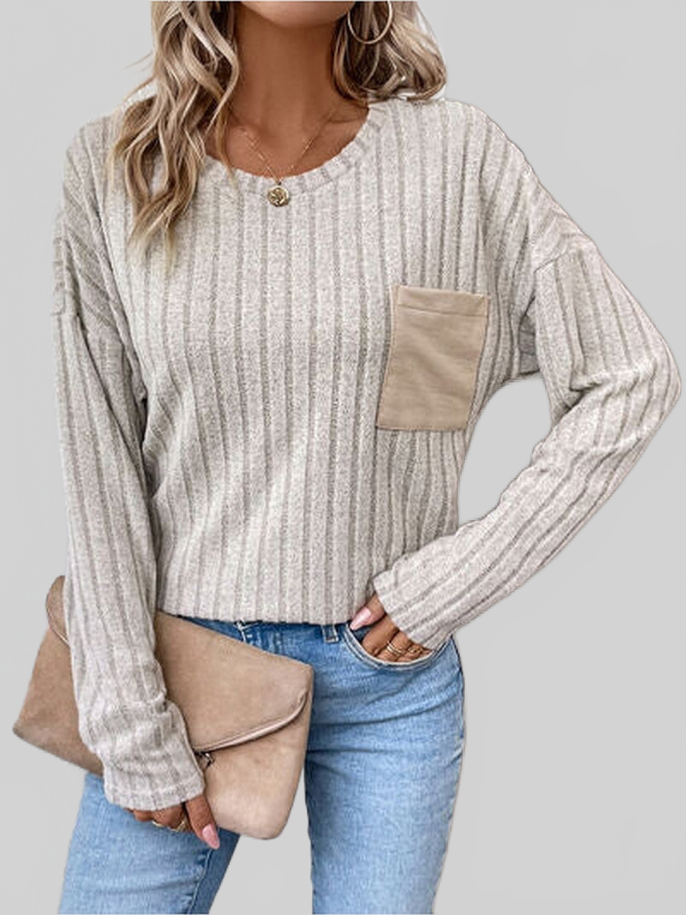 Women Round Neck Dropped Shoulder T-Shirt NicholesGifts