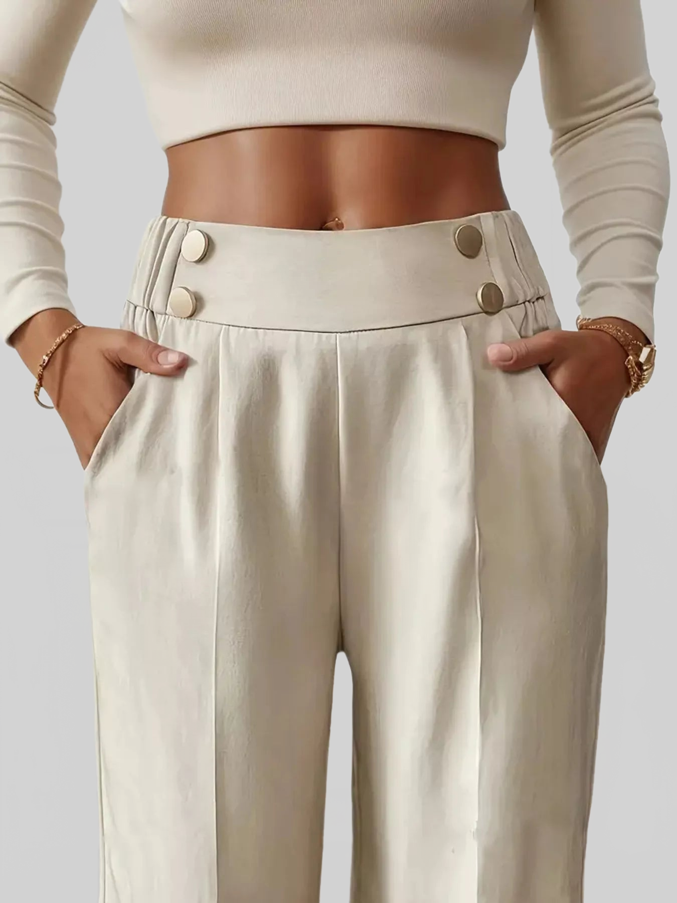 Women Full Size High-Waisted Wide-Leg Pants Plus Size nicholesgifts