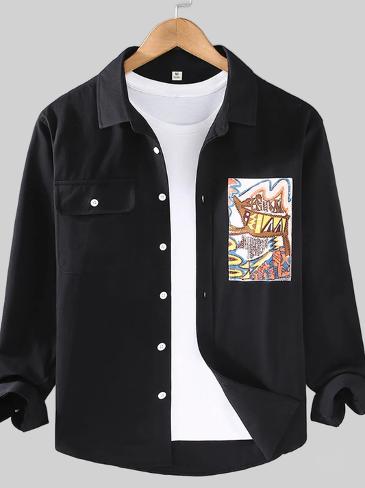 Men's Plus Size Button Up Long Sleeve Shirt nicholesgifts
