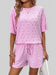 Flower Round Neck Top and Shorts Lounge Set nicholesgifts