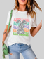 Women Happy Easter Round Neck Short Sleeve T-Shirt nicholesgifts