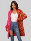 Women Angel Wings Leopard Button Down Longline Cardigan nicholesgifts