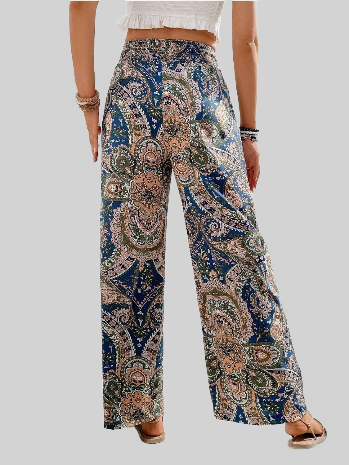 Women Printed Wide Leg Pants NicholesGifts