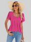 Women Eyelet Square Neck Flutter Sleeve Blouse nicholesgifts