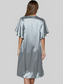 Satin Flutter Sleeve Side Slit V-Neck Night Dress nicholesgifts