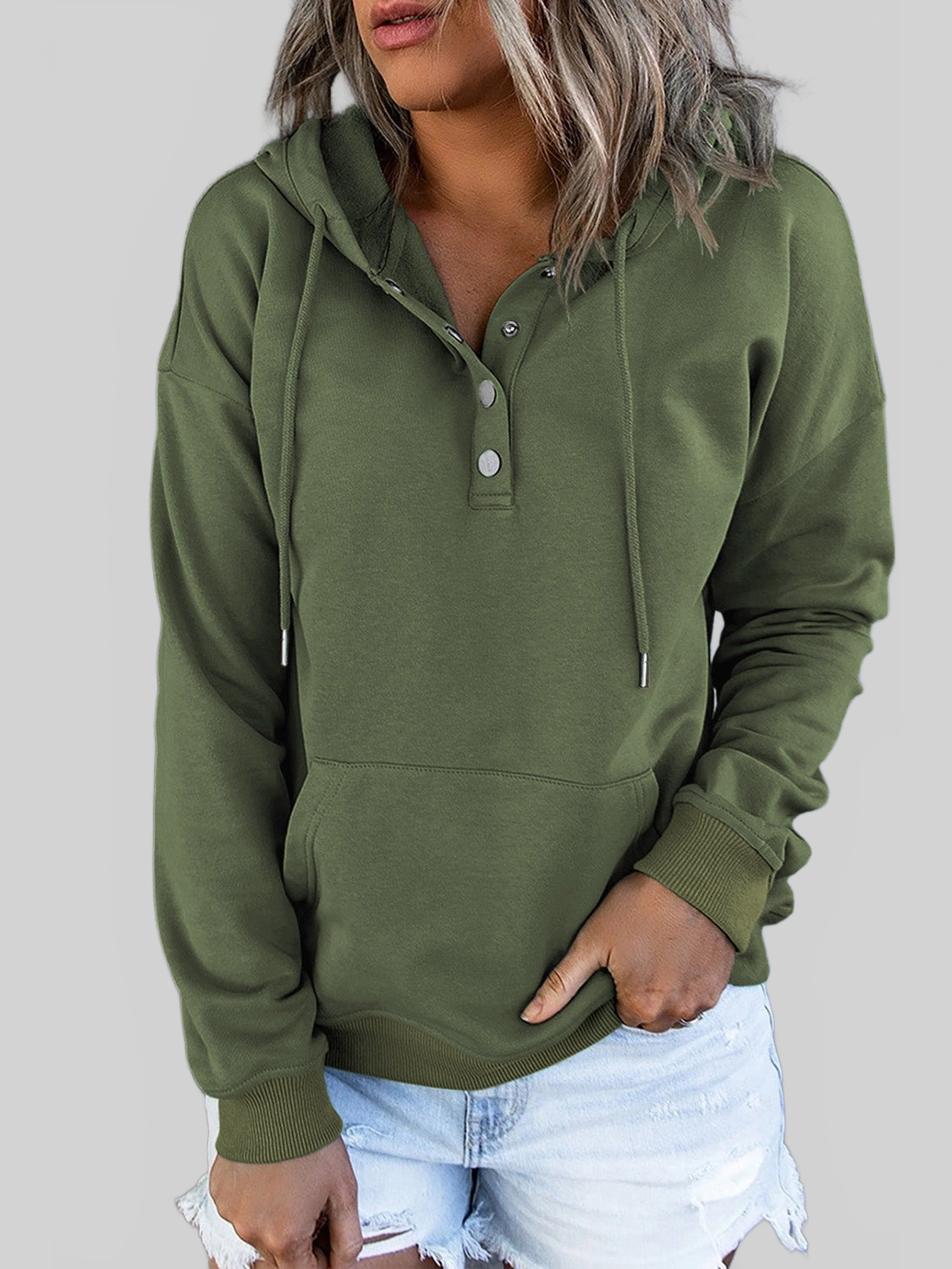 NicholesGifts Women Dropped Shoulder Long Sleeve Hoodie with Pocket NicholesGifts