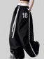 Women Lace Detail Drawstring Wide Leg Pants nicholesgifts
