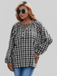 Ivy Lane Plaid Tie Neck Balloon Sleeve Blouse NicholesGifts