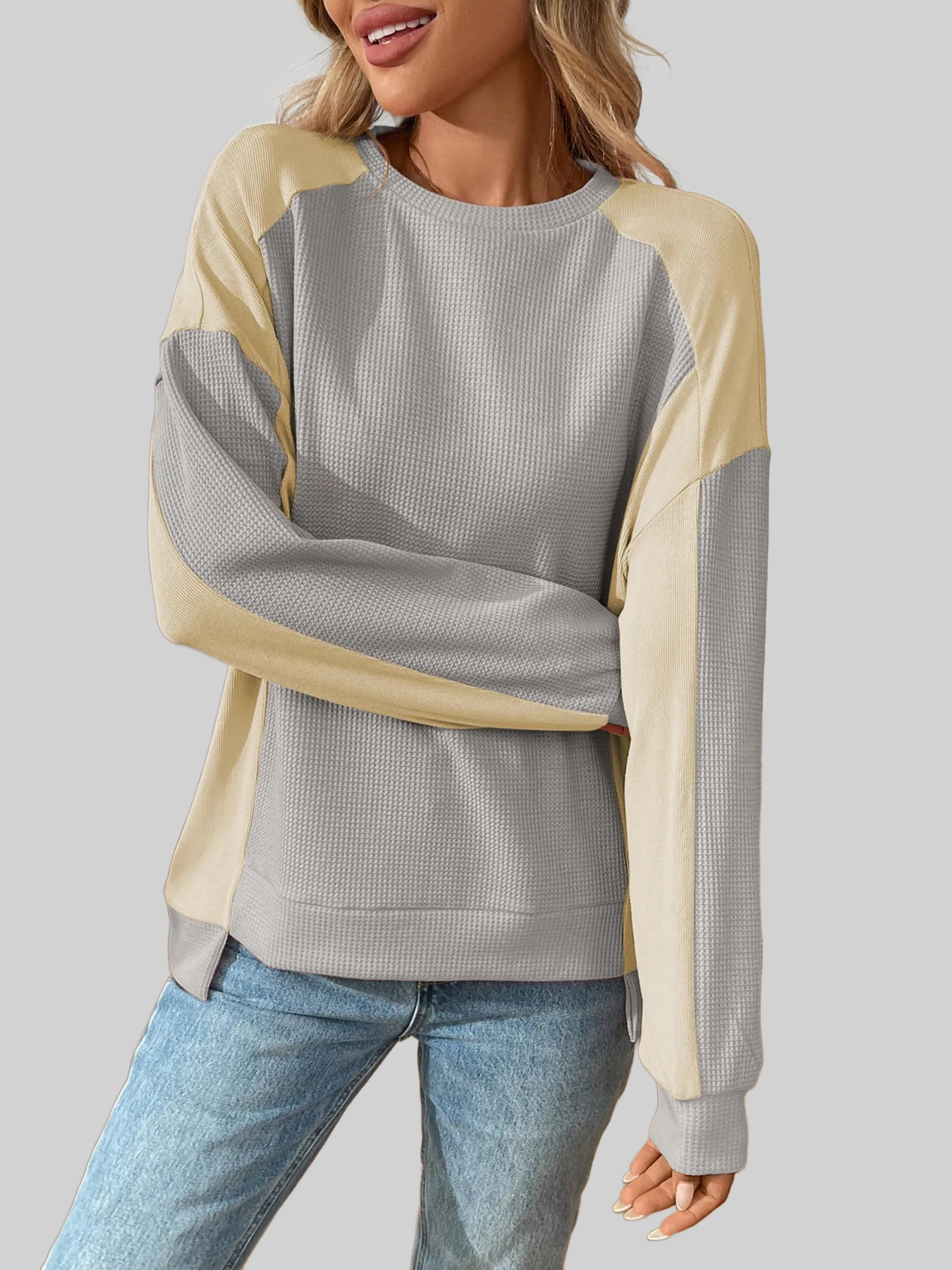 Color Block Long Sleeve Sweatshirt nicholesgifts