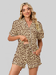 Full Size Leopard Short Sleeve Top and Shorts Lounge Set Plus Size nicholesgifts