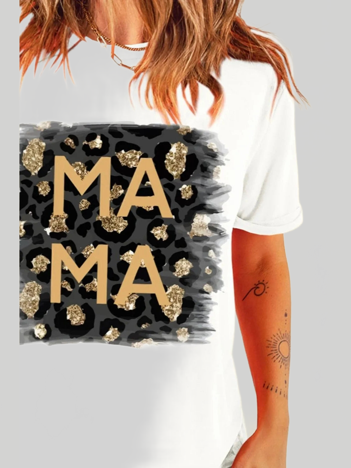 MAMA Round Neck Short Sleeve T-Shirt nicholesgifts
