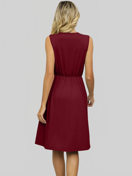 Pocketed V-Neck Wide Strap Dress NicholesGifts