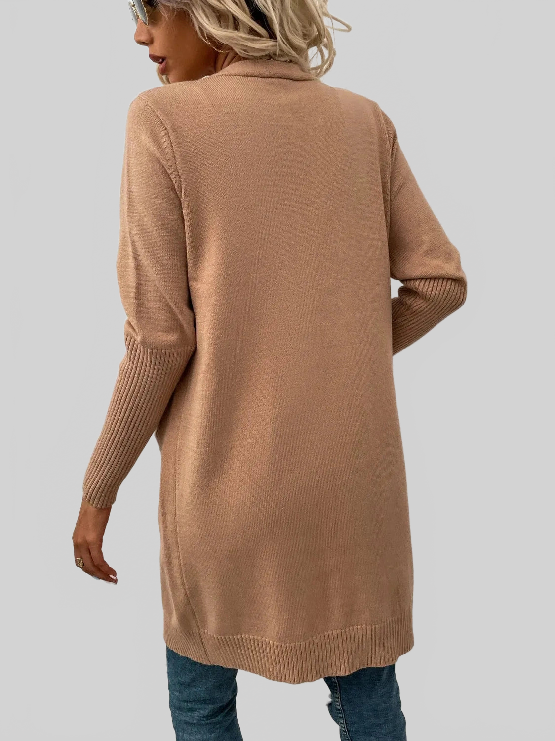 Open Front Long Sleeve Cardigan with Pockets nicholesgifts