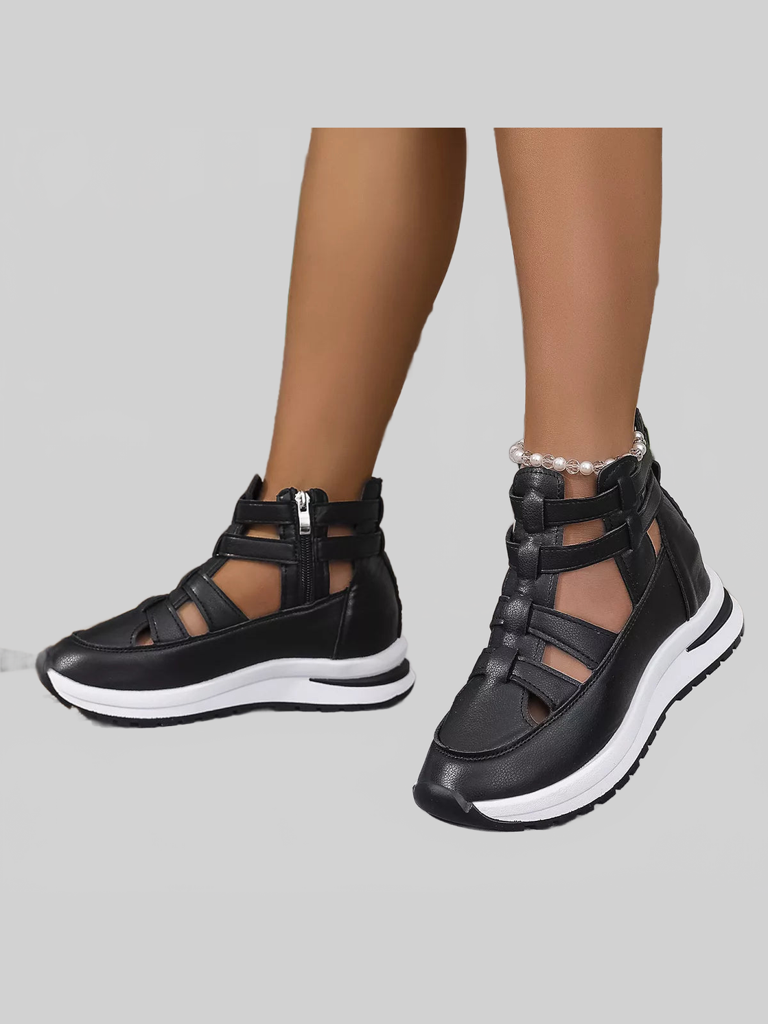 Women Cutout Platform Sneakers nicholesgifts