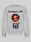 African American Women Christmas Dramatic Elf Gold Locks Crewneck Sweatshirt nicholesgifts