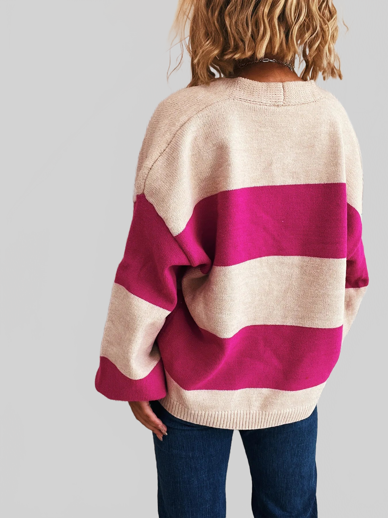 Women Color Block Open Front Cardigan nicholesgifts