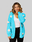 Women Angel Wings Flower Dropped Shoulder Open Front Cardigan nicholesgifts