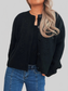 Flower Button Up Ribbed Hem Cardigan nicholesgifts