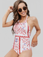 Women Floral Tie Back One Piece Swimsuit nicholesgifts
