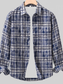 Men's Plus Size Plaid Button Up Long Sleeve Shirt nicholesgifts