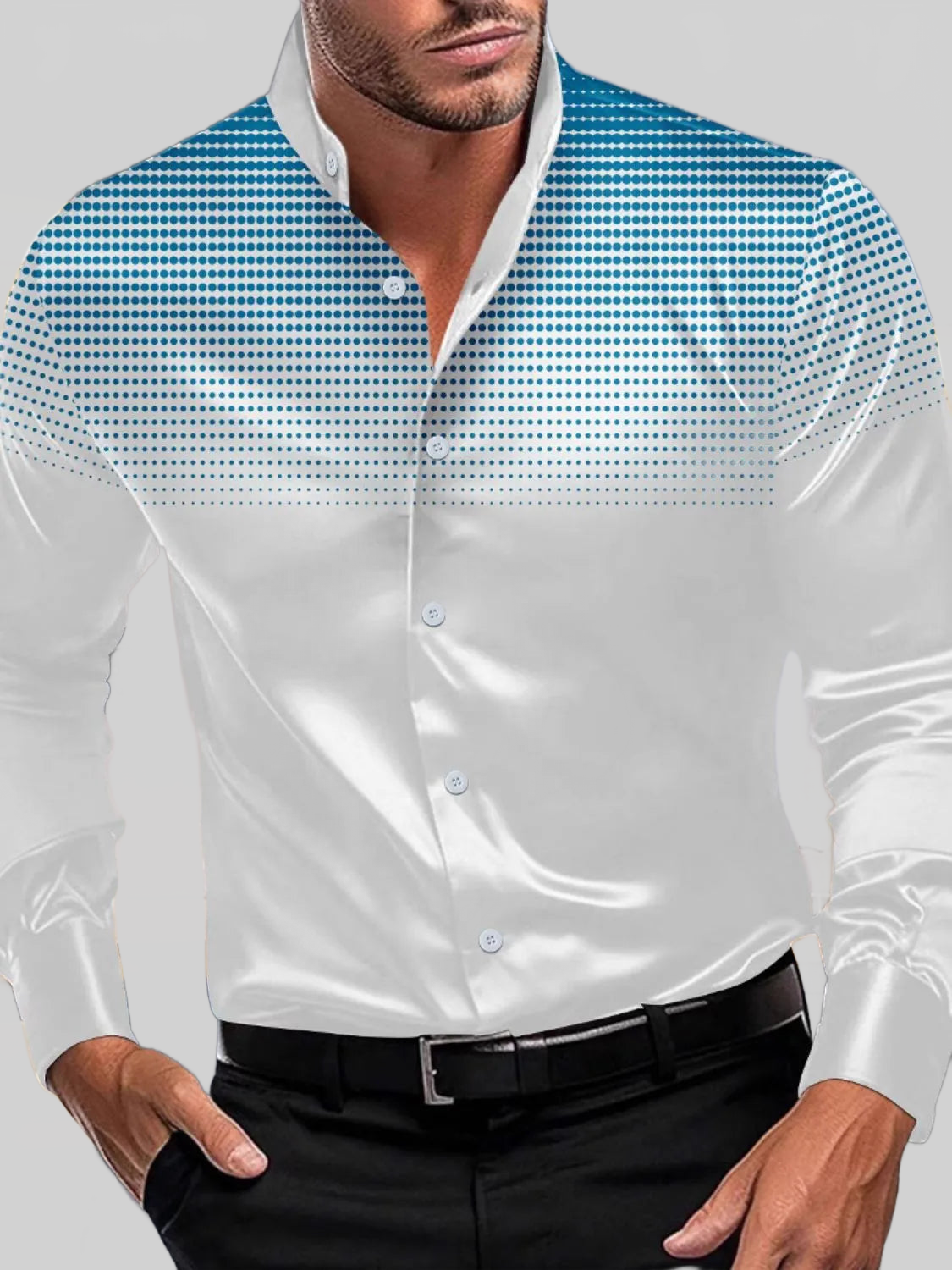 Men's Full Size Button Up Long Sleeve Shirt Plus Size nicholesgifts