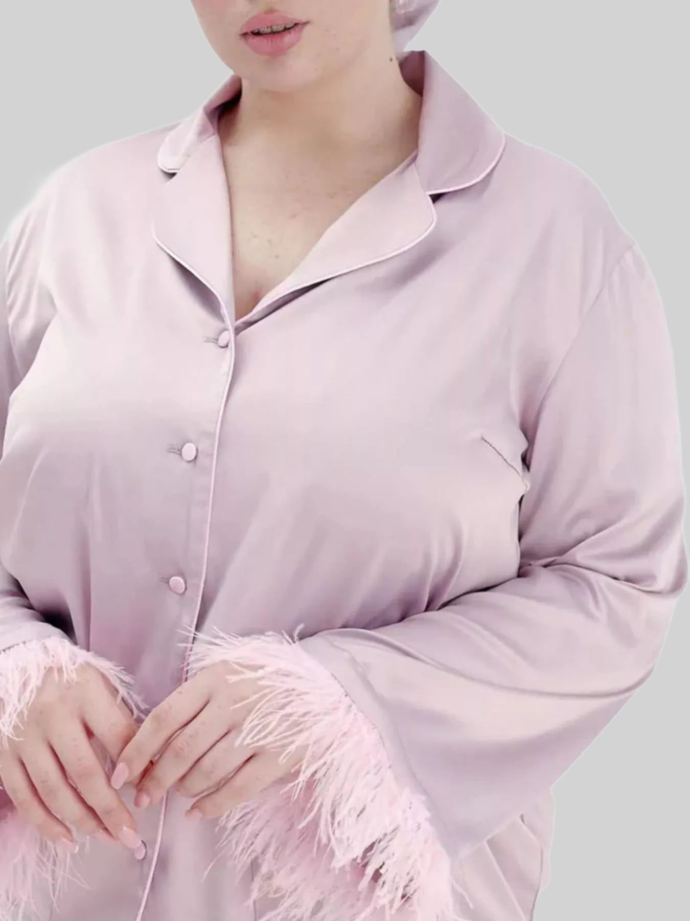 Silky Button Up Top and Pants Lounge Set nicholesgifts